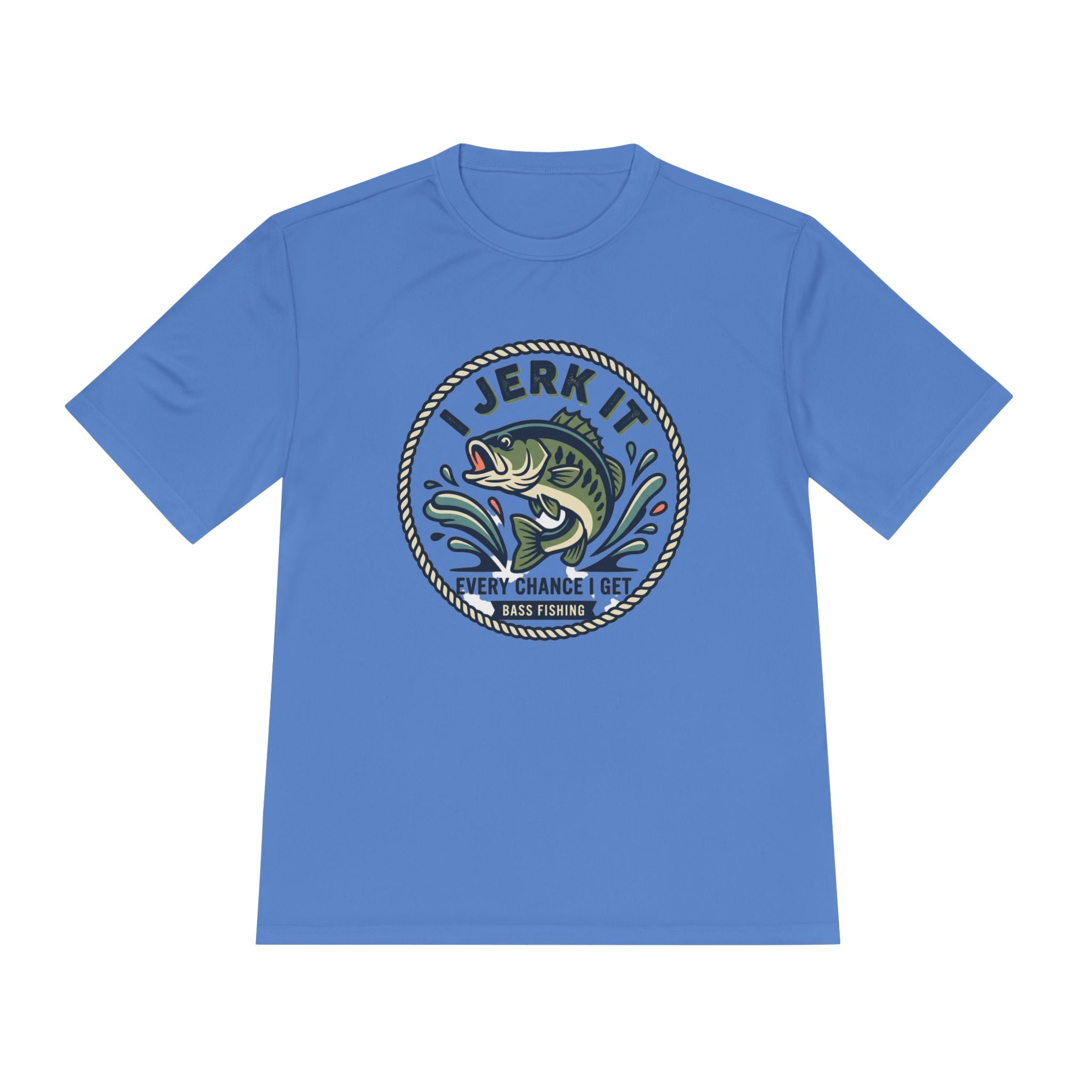 Fishing Tee — “I Jerk It Every Chance I Get” Bass Graphic Moisture‑Wicking Shirt