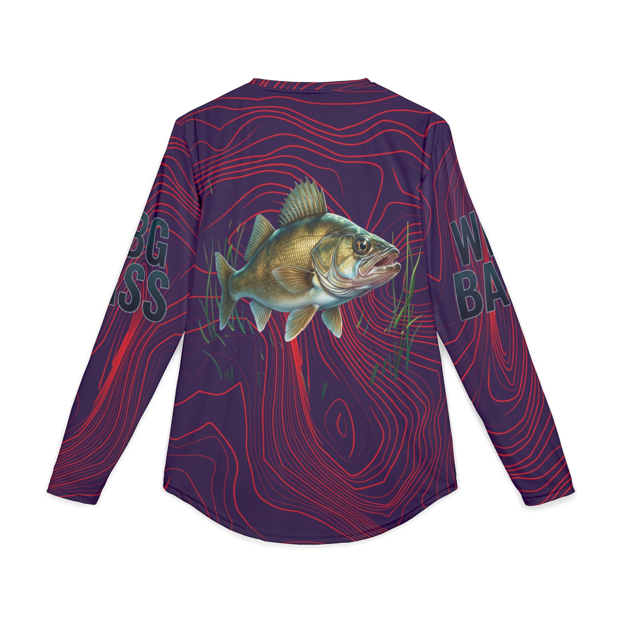 Walleye Fishing UV Protection Long Sleeve Shirt — All-Over Print