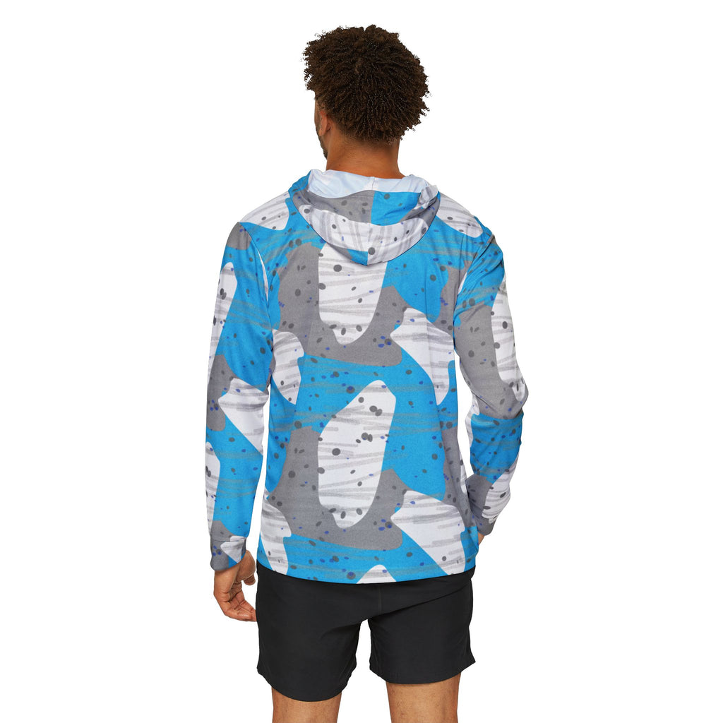 Blue Camo Abstract Men's Fishing Shirt