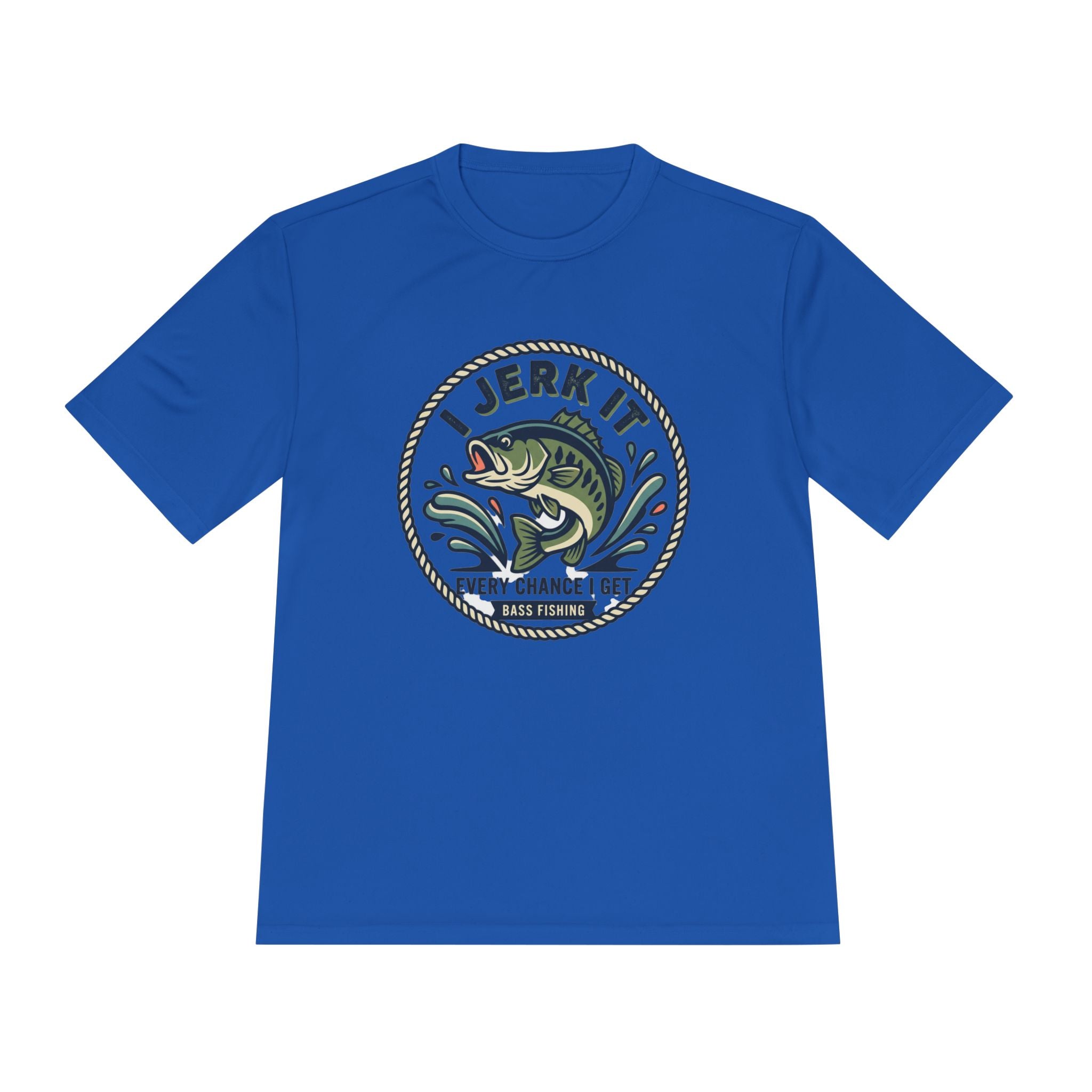Fishing Tee — “I Jerk It Every Chance I Get” Bass Graphic Moisture‑Wicking Shirt