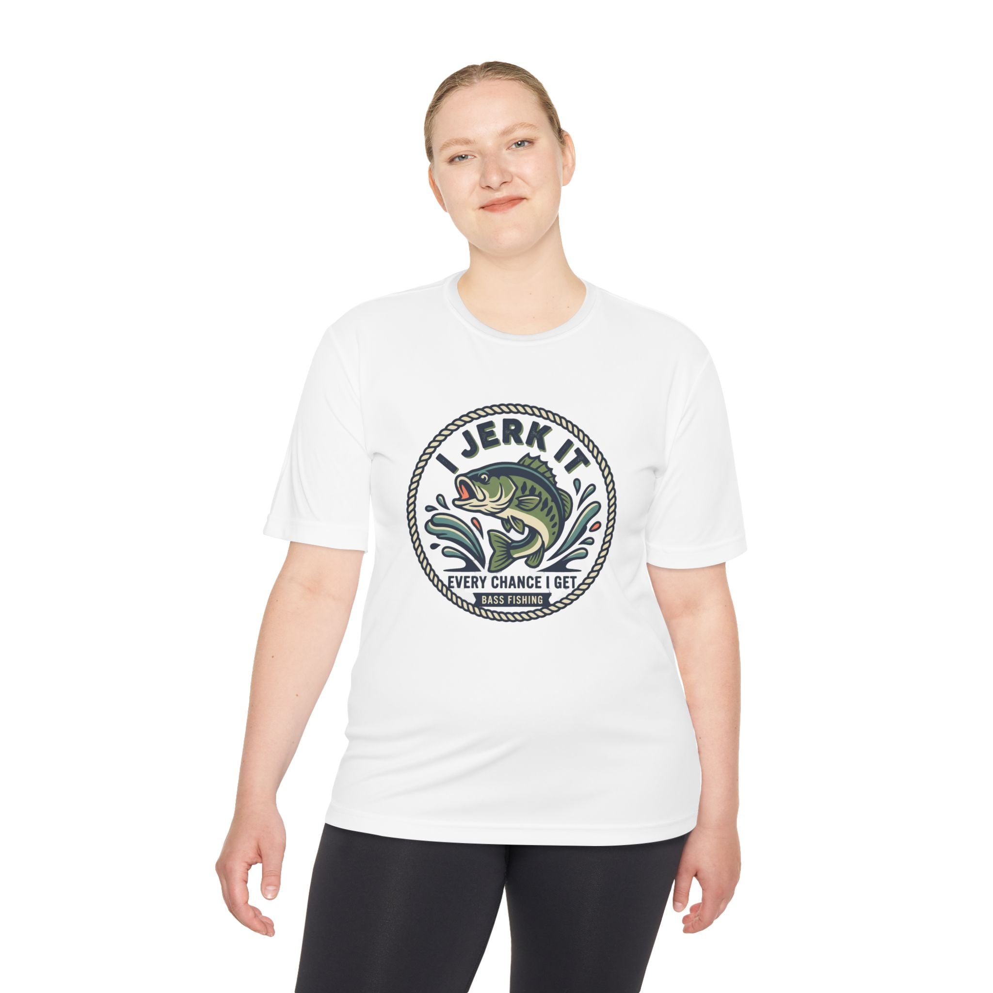 Fishing Tee — “I Jerk It Every Chance I Get” Bass Graphic Moisture‑Wicking Shirt
