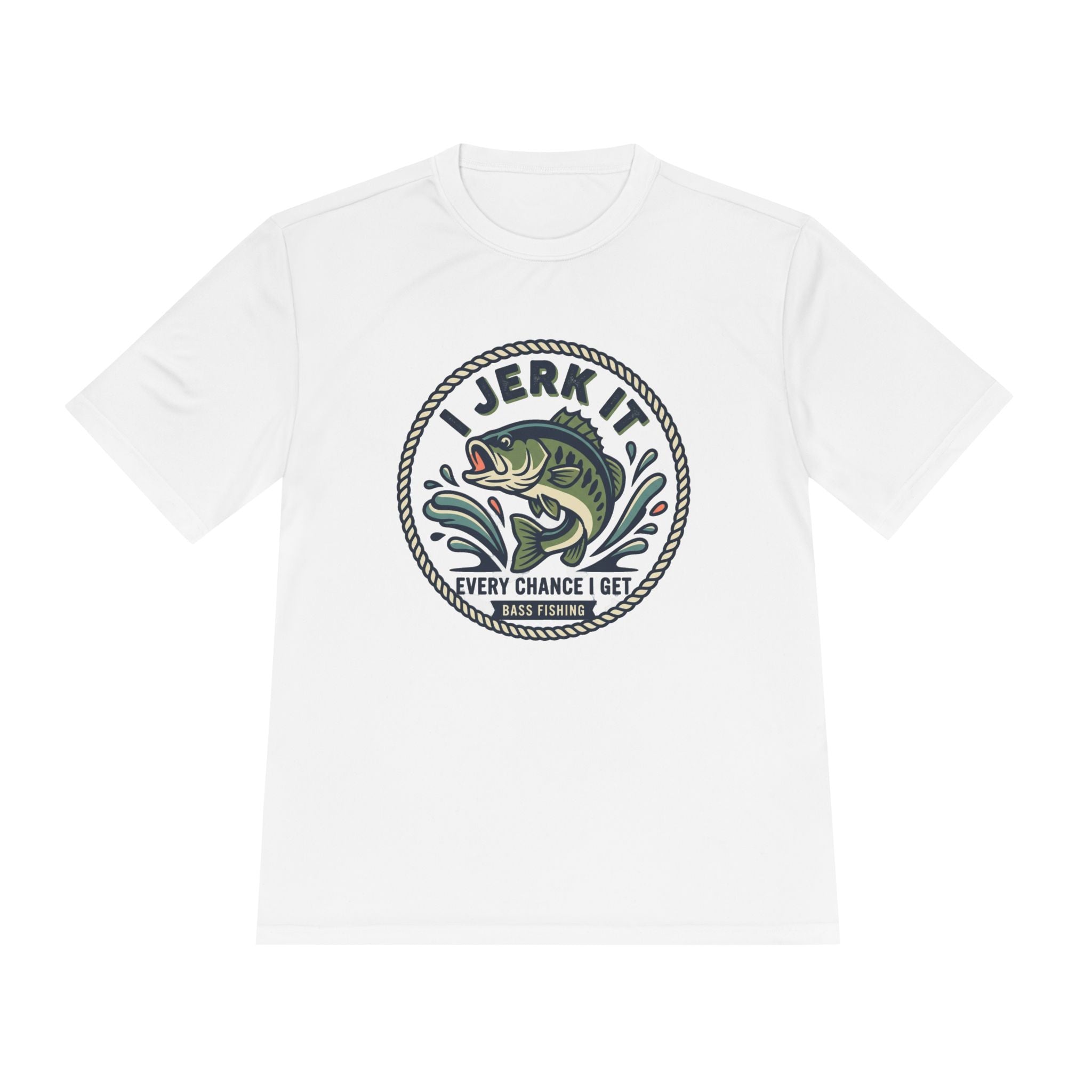 Fishing Tee — “I Jerk It Every Chance I Get” Bass Graphic Moisture‑Wicking Shirt