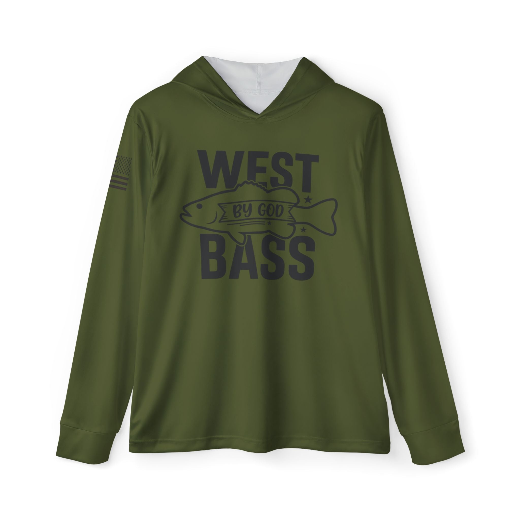 West Bass Fishing Hoodie — Men’s Olive Drab Fishing Shirt