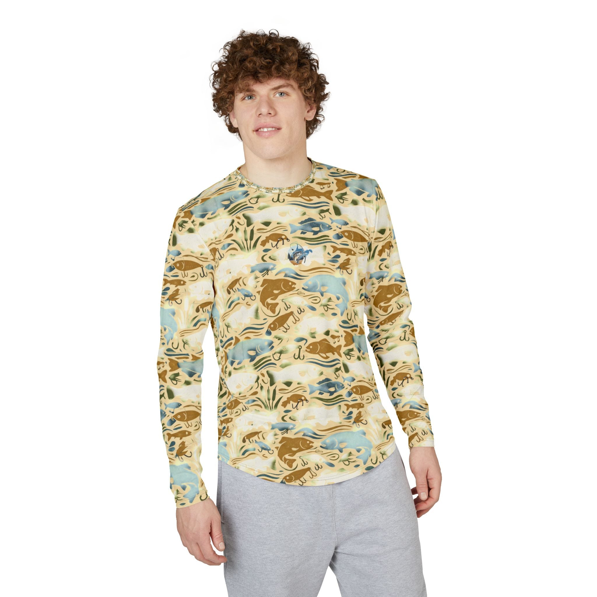 Men's UV Long Sleeve Shirt "Here fishy fishy"
