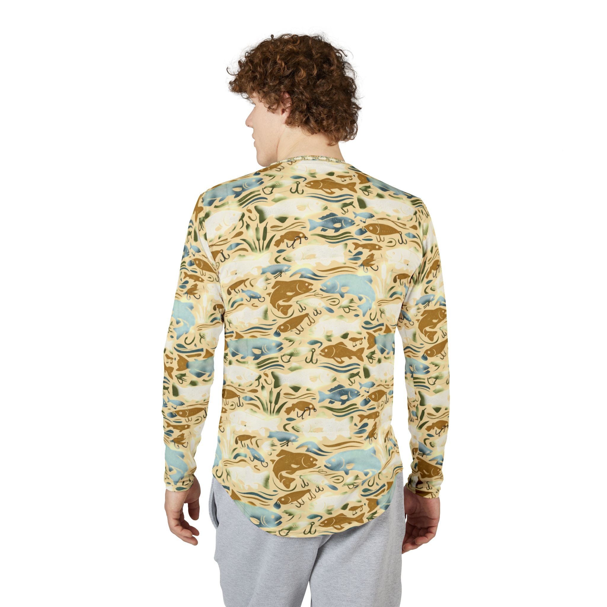 Men's UV Long Sleeve Shirt "Here fishy fishy"