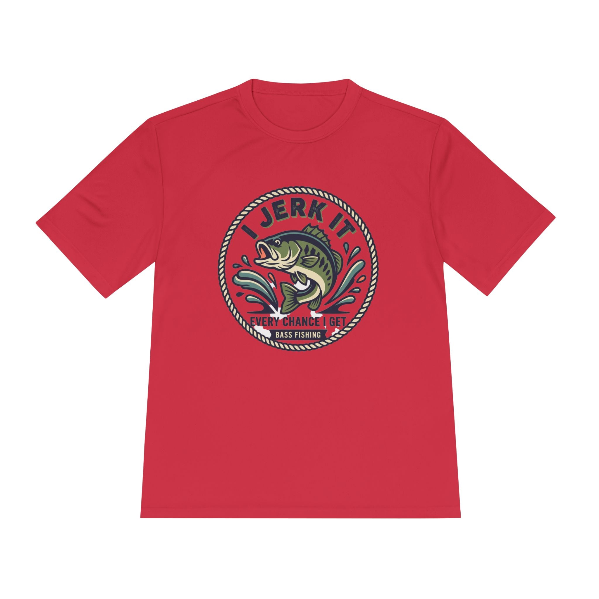Fishing Tee — “I Jerk It Every Chance I Get” Bass Graphic Moisture‑Wicking Shirt