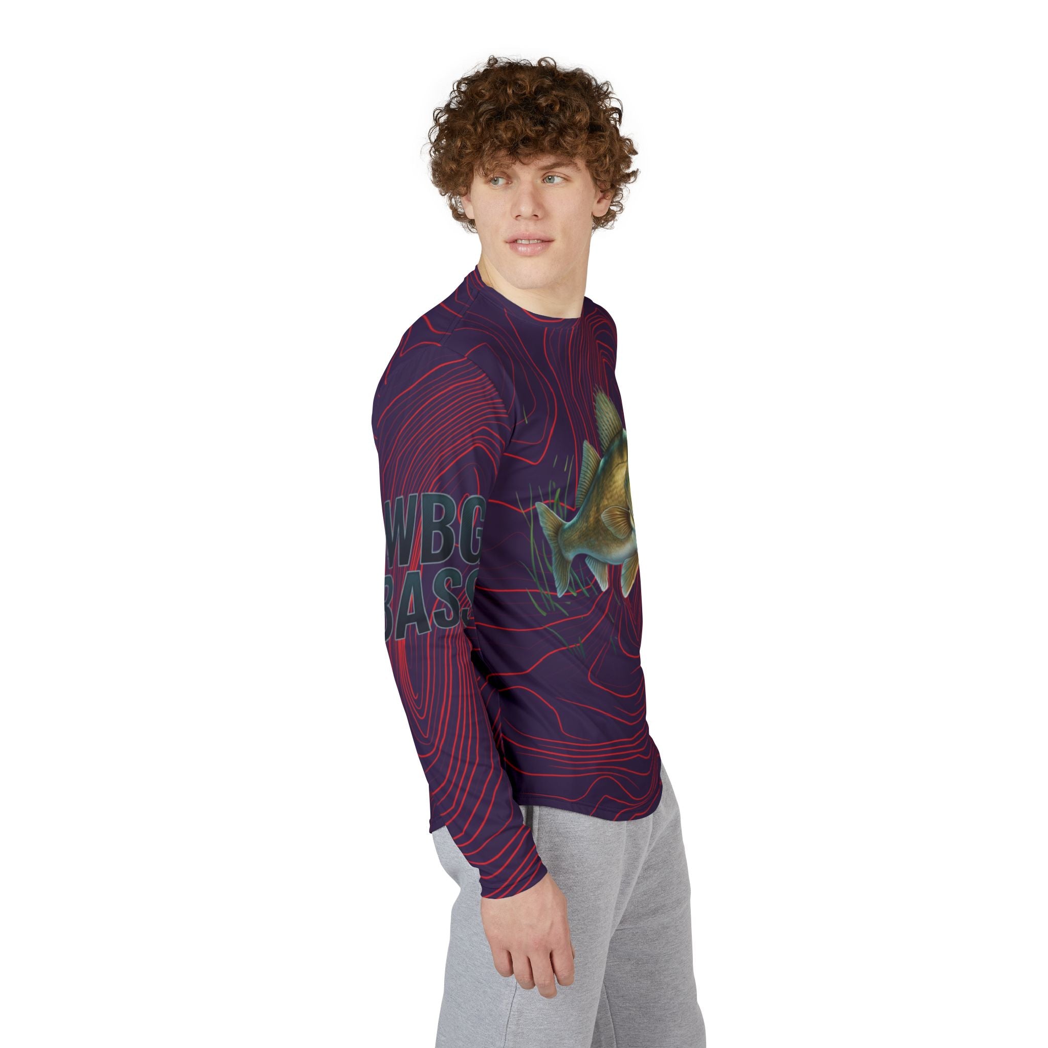 Walleye Fishing UV Protection Long Sleeve Shirt — All-Over Print